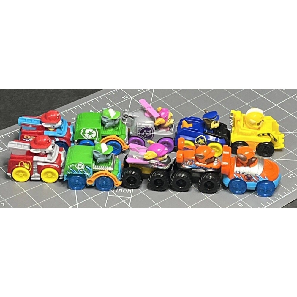 Paw Patrol Lot of 10 Plastic Little Vehicles No Duplicates
